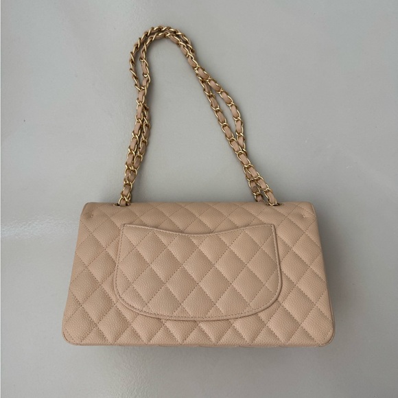 Chanel Caviar Quilted Medium Double Flap Beige - Picture 10 of 12